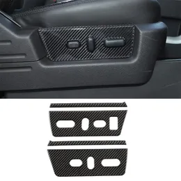Carbon Fiber ABS Front Seat Adjustment Decorative Stickers For Ford F150 Raptor 2009-2014 Car Interior Accessories297C