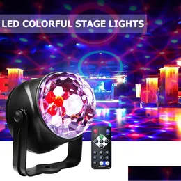 Projector Lamps Epacket Portable Laser Lamp Stage Led Lights Rgb Seven Mode Lighting Mini Dj With Remote Control For Christmas Par22 Dhmz8