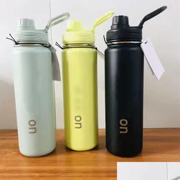 Water Bottle Ll Vacuum Yoga Fitness Bottles Simple Pure Color Sts Stainless Steel Insated Tumbler Mug Cups With Lid Thermal Insation Dhzi4