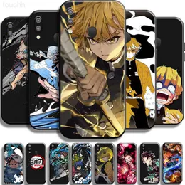 Cell Phone Cases Demon Slayer Kamado Zenitsu For Samsung Galaxy M20 Phone Case Cases Full Protection Shockproof Coque Funda Black Liquid Silicon L230731