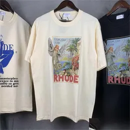 Camisetas Masculinas Masculinas Rhude T-Shirt Masculinas Femininas 1 Camiseta de Alta Qualidade Tops Vintage Oversize Manga Curta T221202 Drop Delivery Vestuário Clothi Dha5C