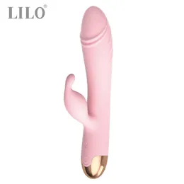 Vibratorer 360 graders rotationsdildo 10 vibrationsläge USB uppladdningsbar livsvattentät hudliknande vibrator Lilo 230801