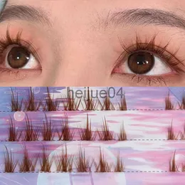 False Eyelashes Brown 3D high quality professional Heat Bonded Cluster eye Lashes makeup Eyelashes extension Cosmetics supplies beauty wholesale x0802