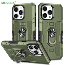 iPhone 14 Pro Max Ring Holder Armor Phone Case for iPhone 13 12 11 Pro Max 14Plus XR XS Max Lens 보호 충격 방지 커버 L230731