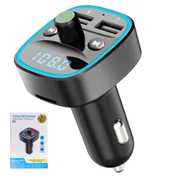 Q1 Car FM Transmitter Aux Modulator Bluetooth Handsfree Audio Receiver LED Light MP3 Player 3.1A Quick Charge Dual USB with Box Package