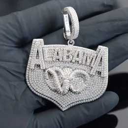 Anpassad lyxig kubansk hänge S925 Silver med toppmissanitdiamant med GRA Pass Diamond Test Elephant Animal Pendant Jewelry