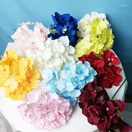 Fiori decorativi Fiore di ortensia in seta artificiale 1 Vaso a fascio per la decorazione domestica Bouquet da sposa in plastica per feste autunnali finte