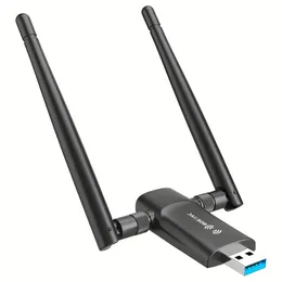 Trådlös USB WiFi -adapter för PC - CINFAST 1300Mbps Dual 5DBI Antennas 5G/2.4G WiFi -adapter för stationär PC -bärbar dator11/10/8/8.1/7/Vista/X