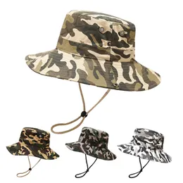 Wide Brim Hats Bucket Camouflage Bonnie Men Tactical Army Military Panama Summer Caps Hunting Hiking Outdoor Hat 230801