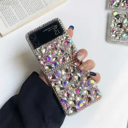 Custodie per cellulari Bling Glitter Diamond Phone Case per Samsung Galaxy Z Flip 3 Zfold2 ZFold3 Zfold4 5G Zflip4 Custodia Luxury Colorful Clear TPU Cover L230731