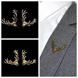 Brooches Promotions !! 1 Piece Sale Antique Deer Heads Vintage Men Retro Jewelry Gifts Collar Pin Brooch Br890