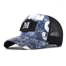 Ball Caps Trend Stickers Graffiti Baseball Cap Trendy Retro Trucker Hat Breathable Mesh Snapback Hombre Sunshade Gorras