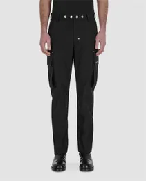 Erkekler Pantolon 2023 Bahar Kargo Erkekler Çok Metal Düğme Cepleri Biraz Gevşek Pantolon Günlük Sokak Giyim