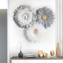 Zegary ścienne luksusowy kwarc zegar sypialnia nordycka estetyczna moda cicha kreatywna kreatywna Wanduhren Dekorowanie domów JY50WC