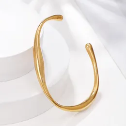 Bangle 2023 Fashion C-Shape Twist Open For Women Lady Satinless Steel No Fade Color Friends Jewelry Gifts