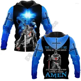 Hoodies masculinos Knight Templar Jesus Hoodie 3D impresso moda pulôver masculino para mulheres camisolas suéter fantasias de cosplay 07