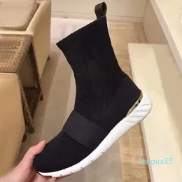 2023-Autumn winter platform Socks boots Sexy letter Casual shoes women Fashion sports knitted elastic boot Lady Thick sneakers Large size 35-42