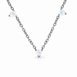 Vendita calda S925 Sterling Silver Three Love Moonlight Stone Collana con ciondolo da donna versatile gioielli di lusso