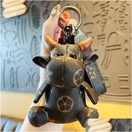 Party Favor Fashion Trend Leather Pattern Key Chain Series Cute Creative Pendant Female Schoolbag Drop Delivery Home Garden Festive Dh3By