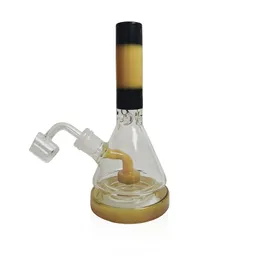 Sülük alt beher tipi nargile cam bong recycler sigara içme su borusu dab teçhizat 19cm yükseklik ile 14mm eklem