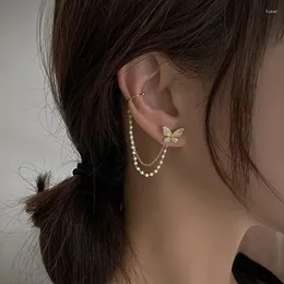 Dangle Earrings Korean Elegant Rhinestone Butterfly Stud for Women Girls