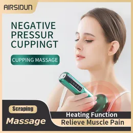 Andra massageföremål Tricolor Electric Massager Guasha Anti Cellulite Vacuum Sug Cup Beauty Health Scraping Infraröd värme Slimming Thera 230802