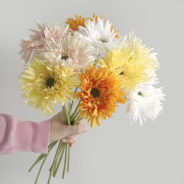 Dekorativa blommor 42 cm Artificial Flower Brushed Gerbera Home Wedding Diy Simulation Silk Party Decoration Patio