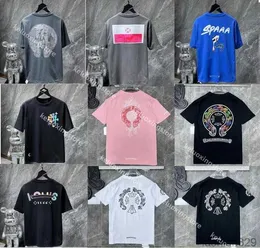 Herren-T-Shirts, Herren-T-Shirt, Designer-Männer und Damen, Chrome Thirts Heart Ch Letters Print, kurzärmelig, lässig, Sommer, Chromees Hearts Man Tee Kleidung bis 2XL-Größe