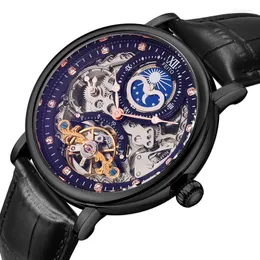 Orologi da polso da uomo Orologi meccanici Explorer impermeabili Top Brand Moon Dial Orologio automatico retrò Tourbillion in pelle a carica automatica maschile