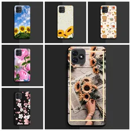 Mode Sunflower Heart Love Soft TPU Fall för iPhone 15 Plus 14 Pro Max 13 12 11 XR XS 8 7 iPhone15 Telefon15 Lovely Lover Silicone Flower Mobile Mobiltelefon Back Cover Hud