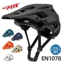 사이클링 헬멧 Batfox 헬멧 사이클링 남성 자전거 헬멧 MTB Casco Bicicleta Mountain Bike Ciclismo Hombre Matte Black Helmets 230801