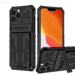 Handyhüllen Armor Protect Hülle für iPhone 14 13 12 11 Pro Max 7 8 Plus XS Max XR Militärqualität Bumpers Slot Card Kickstand Cover L230731