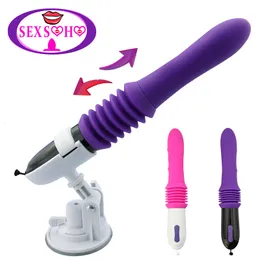 Vibratorer Sex Machine Telescopic Dildo Vibrator Automatic Up Down Massager G SPOT TROUTING FUNKTABLE Vaginal Toy Female Masturbation 230801