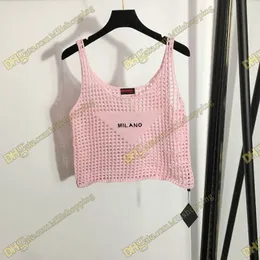 Hollow Vests Tanks Fashion Letter Embroidery Vest Summer Breathable Designer Tops Classy Girls Sling Tops Clothing