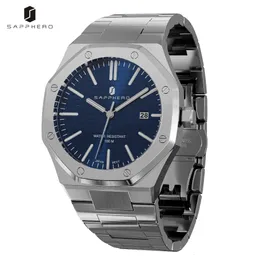 Wristwatches SAPPHERO Luxury Watch for Men Octagon Design 100M Waterproof Mens Watches Business Date Luminous Quartz Clock 230802