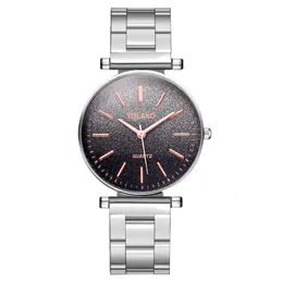 Wristwatches Retro Round Quartz Frosted Dial Casual Wrist Watches Stainless Strap Fashionable Clock Waterproof Wristwatch for Women 230802