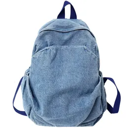 Torby szkolne vintage dżinsowe dżinsowe plecaki Preppy ramię dziewczęta podróżne plecaki dzienne Bagpack 230801