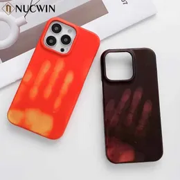 Capas para celular INS Korea Descoloração térmica Capa para celular para iPhone 14 13 12 11 Pro Max X XR Xs Max 14 Plus Capa à prova de choque com detecção térmica L230731