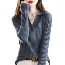 Women's Sweaters Wool Blend Polo Neck Knit Autumn Winter Loose Fashion Casual Long Sleeve Sweater Wear A Thin Top Time Limited Sale