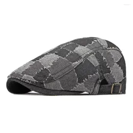 Berets Four Seasons Men Cotton Boina Hat For Male 55-60cm Adjust Patchwork Design Retro Style Sboy Cap BL0091