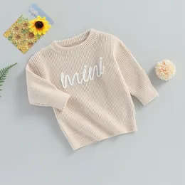 Pullover est Baby Sweater Toddler Girls Boys Clothes Winter Sleeve Long Sleeve Crew Neck Letters Warm Knitwear Tops for 230802