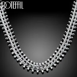 Strängar strängar Doteffil 925 Sterling Silver Double Round Bead Chain Necklace For Man Woman Wedding Engagement Charm Fashion Jewelry 230801