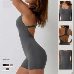 Lu Lu lemen Bodys für Frauen, Yoga, Sport, Overalls, einteilig, Sport, schnell trocknend, Trainings-BH-Sets, kurzärmelig, Playsuits, Fitness, lässig, Schwarz, Sommer, BLT8054