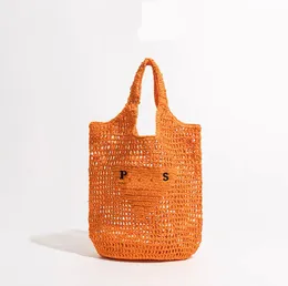 Designer-Tasche, Umhängetasche, Strandtasche, modische Netz-Hohlgewebe-Einkaufstaschen für den Sommer, Stroh-Einkaufstasche a7