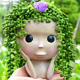 Плантаторы горшки для девушки лицо головы цветочное горшок растения
