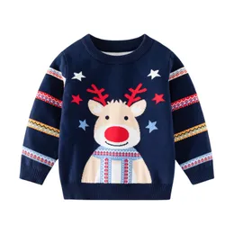 Pullover Jumping Meter 3 7T Weihnachten Hirsche Jungen Mädchen Pullover Für Herbst Winter Langarm Kinder Sweatshirts Baby Kleidung 230802