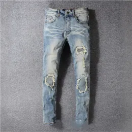 Klassisk tryckt broderdesigner Mens Jeans Motorcykelhål Luxury Denim Men's Fashion Street Wear Men Designer Pants CXG2308025