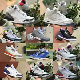 Jumpman Racer Blue 3 3S 농구화 Mens Dark Iirs Cool Grey Red Black Cement Pure White Tinker A Ma Maniere UNC Hall Fame Free Throw Line 트레이너 스니커즈 S86