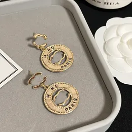 Fashion 18K Gold Plated 925 Silver Luxury Brand Designers Letters Stud Eardrop Geometric Famous Women Hollow Out Round Earring Wedding Party Jewerlry