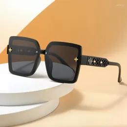 Солнцезащитные очки модные квадратные женщины дизайн бренда большие рамы поляризованные солнце